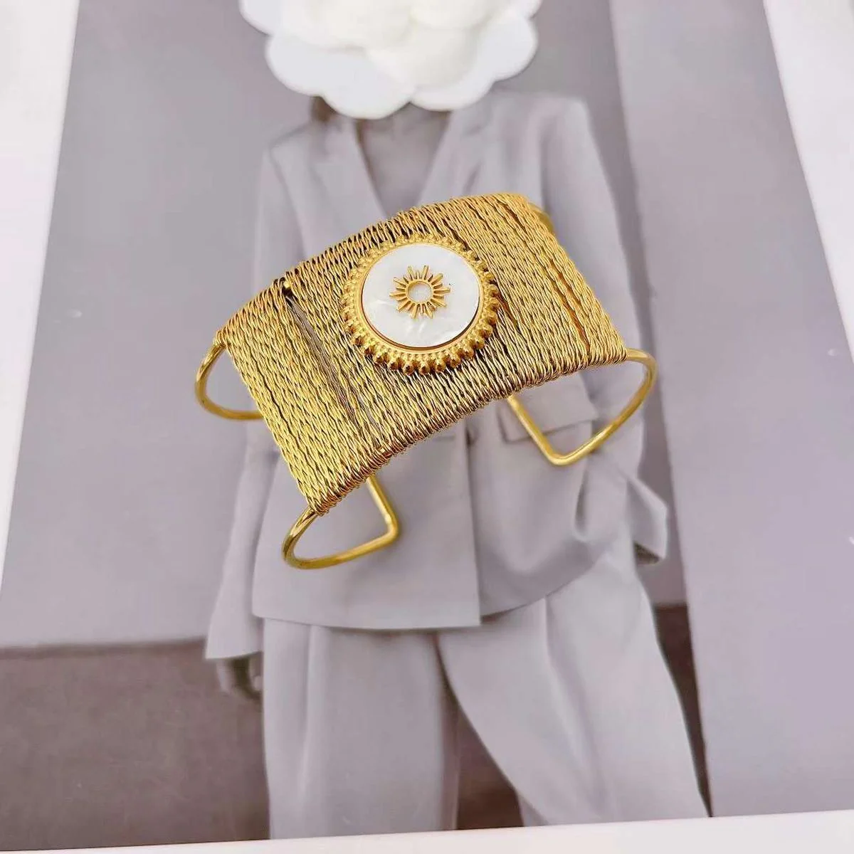 White Sun Cuff Bracelet