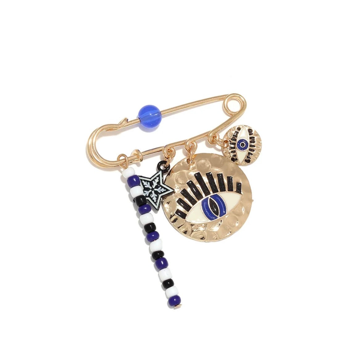 Blue Evil Eye Pin Brooch