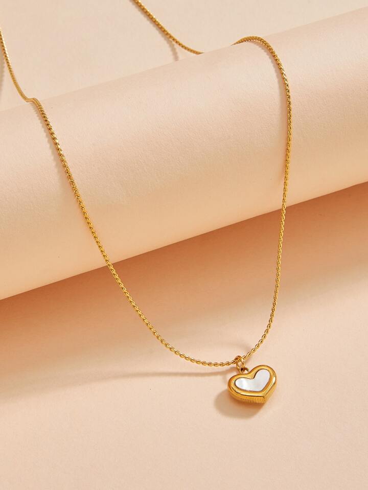 White Heart Necklace