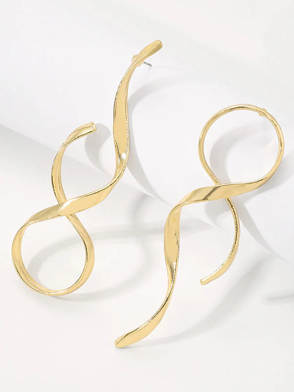 Geometric Golden Bow Earrings
