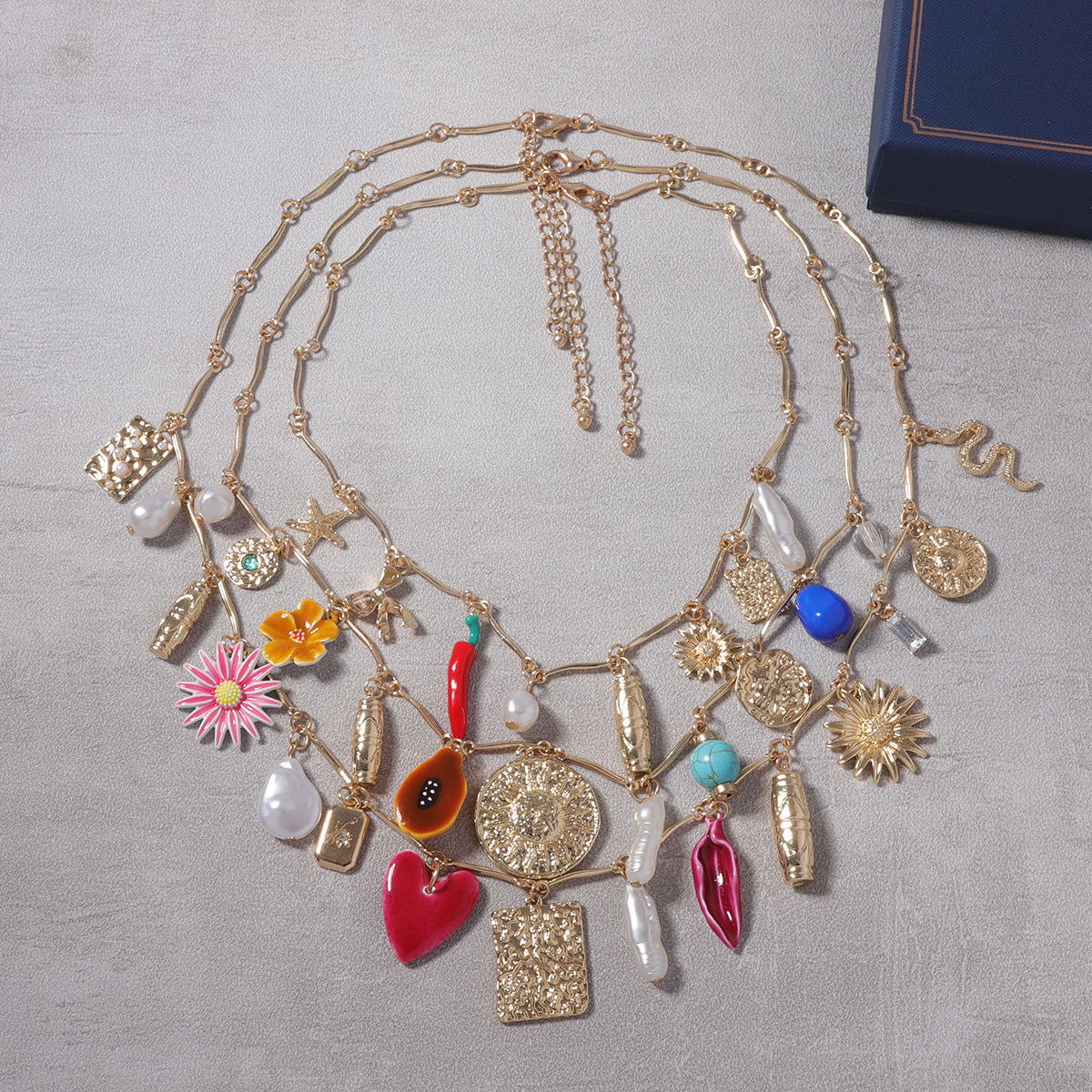 Multi Charmed Necklace