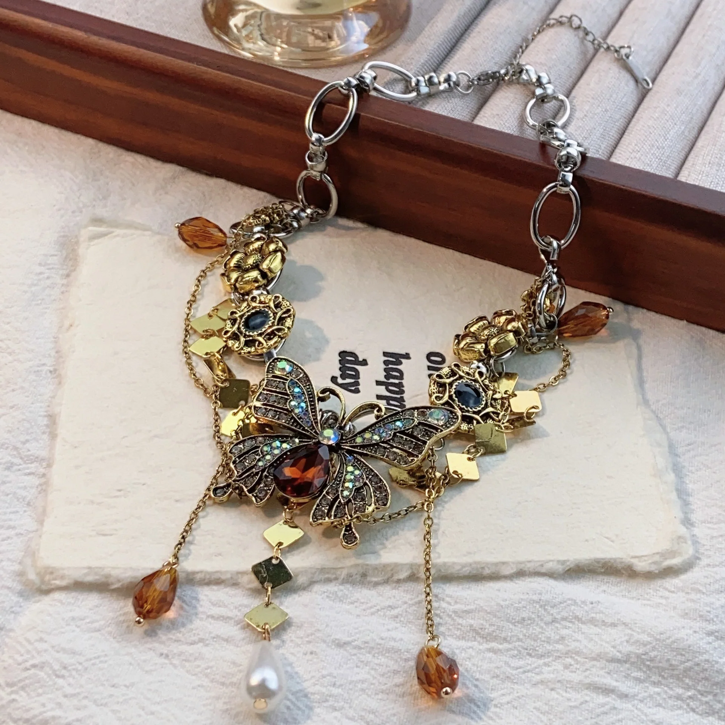 Butterfly Flower Necklace