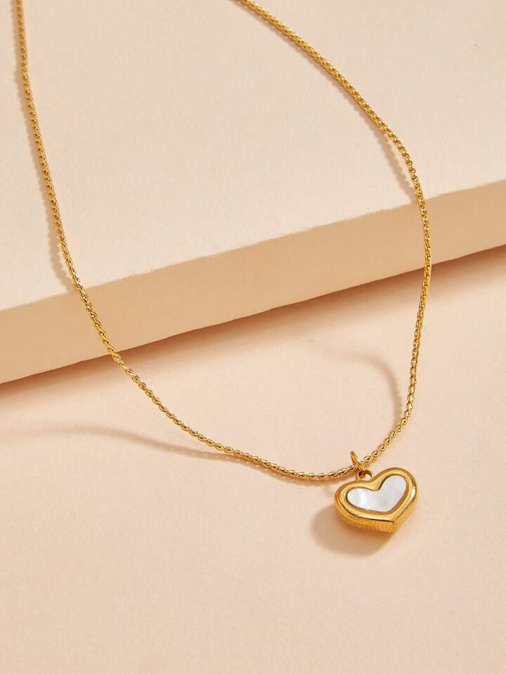 White Heart Necklace