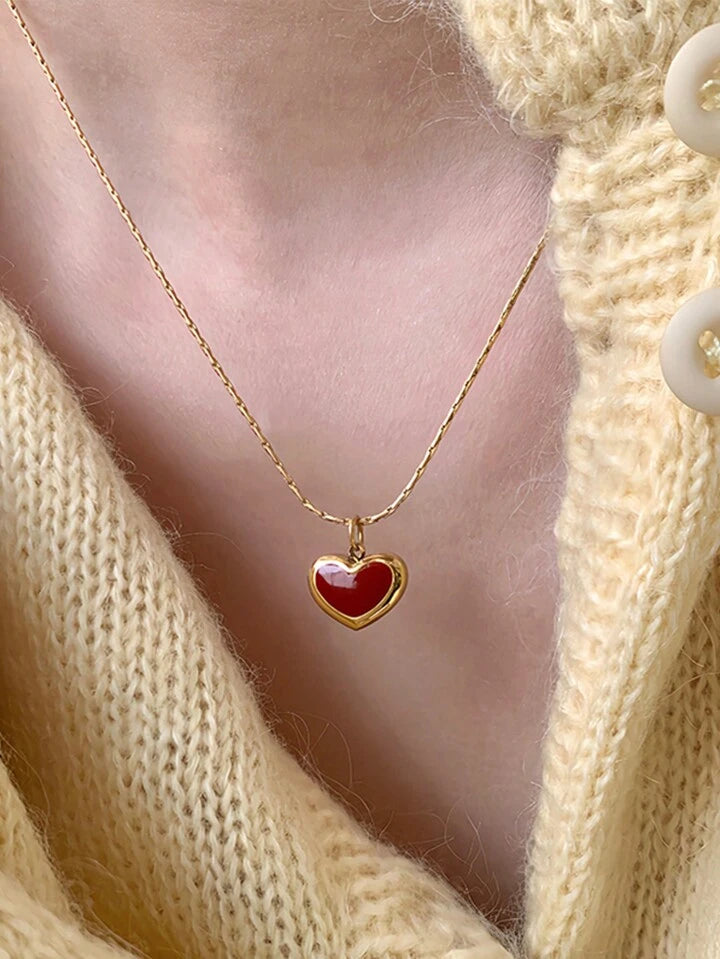 Red Heart Pendant Necklace