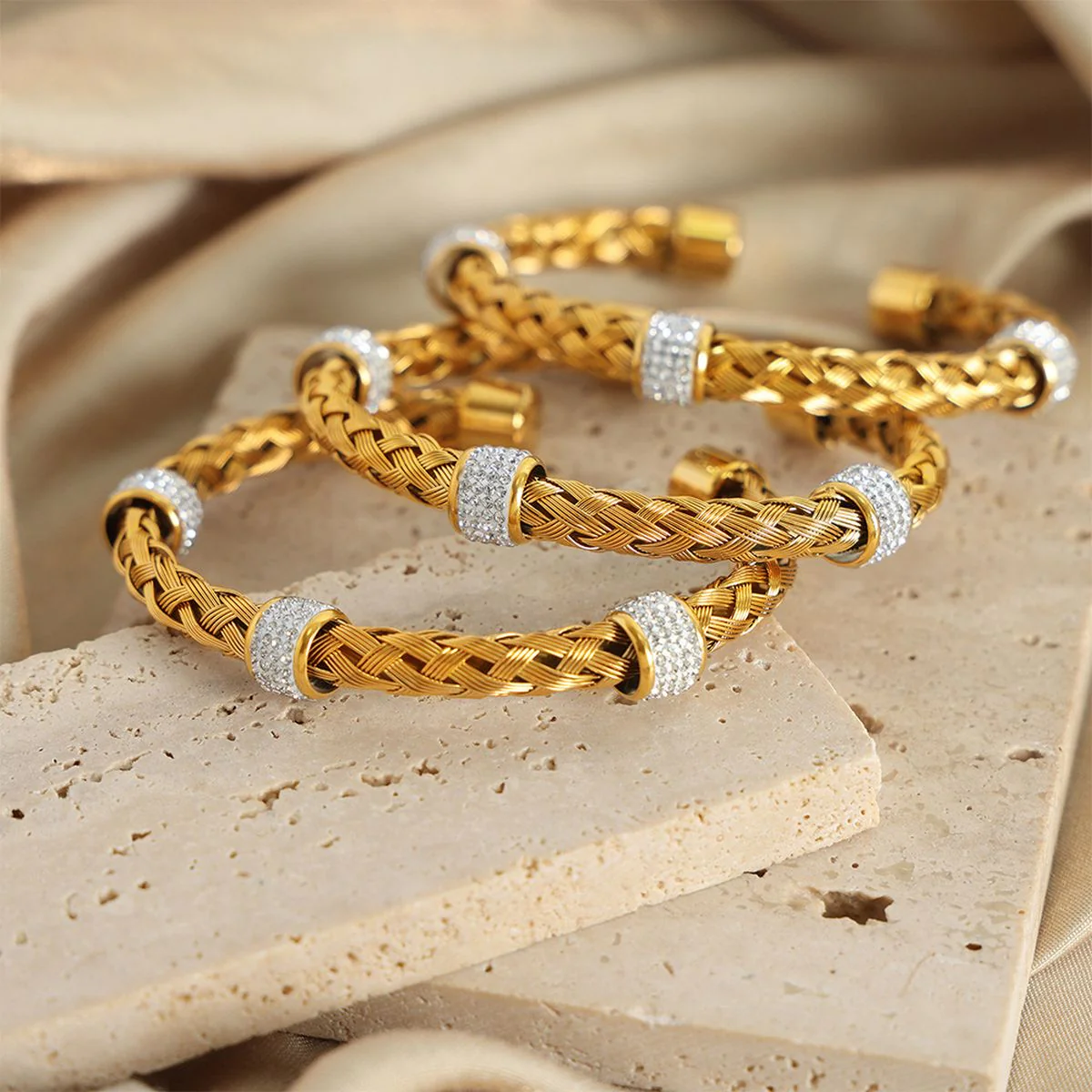 Mesh and Diamond Cuff