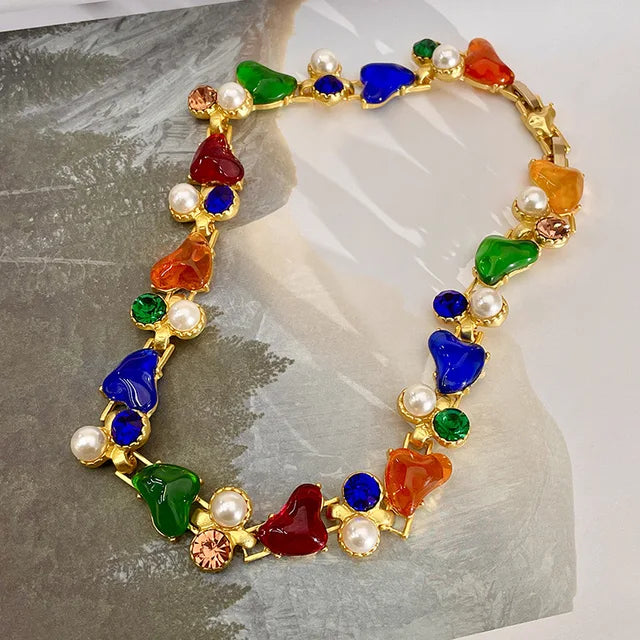 Layla Rainbow and Pearl Necklace
