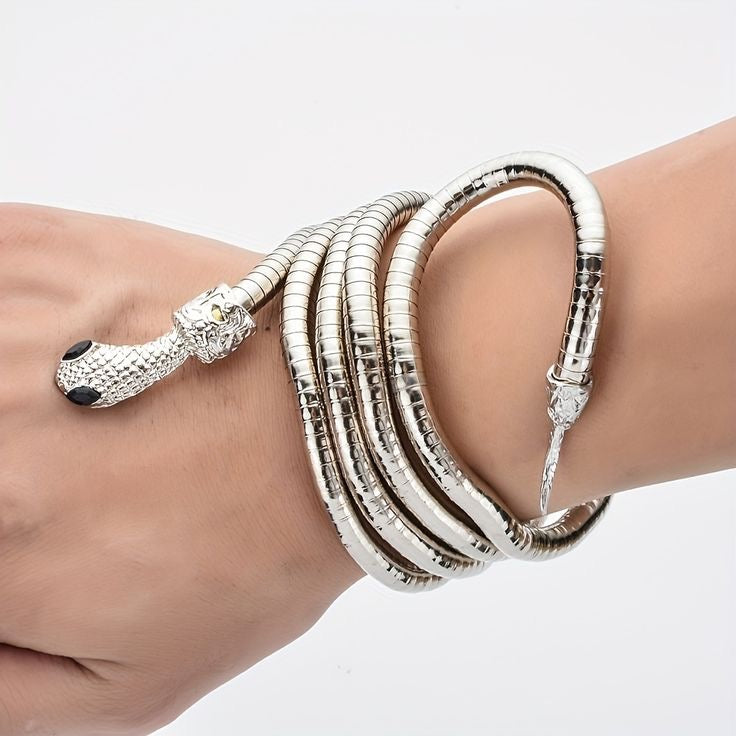 Silver Snake Stretchy Necklace
