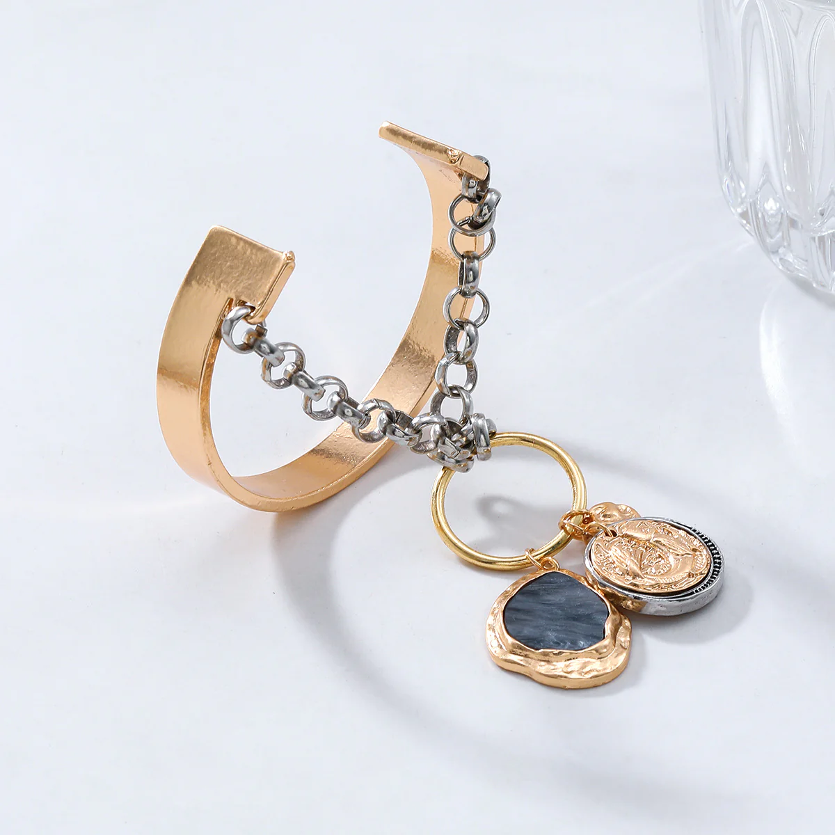 Rustic Layered Stack of 2 Bracelet/Kada