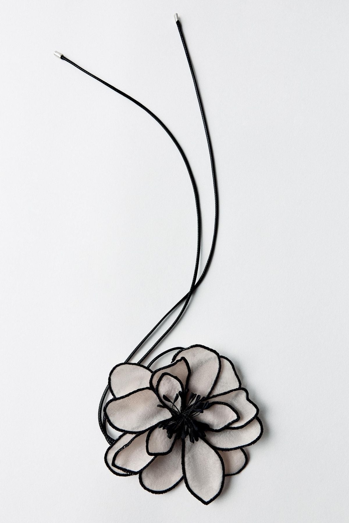 White Flower Rope Necklace