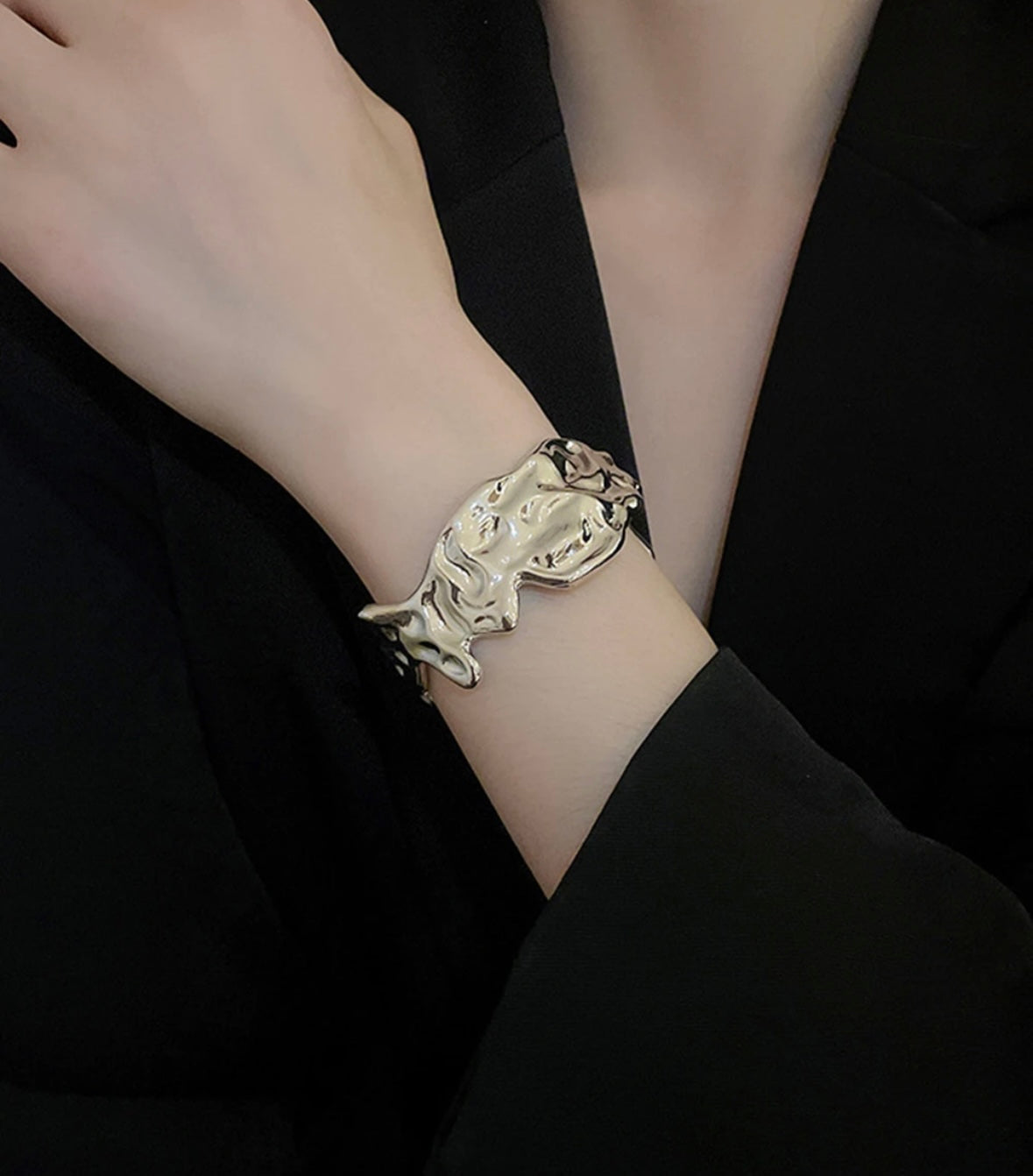 Dented Silver Bracelet Kada