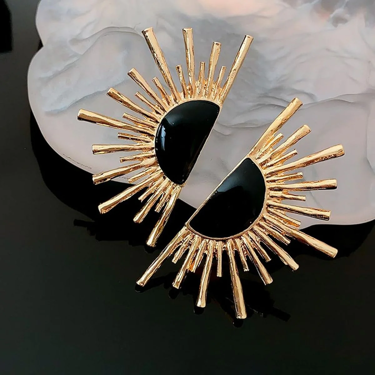 Black Sun Stud Earring