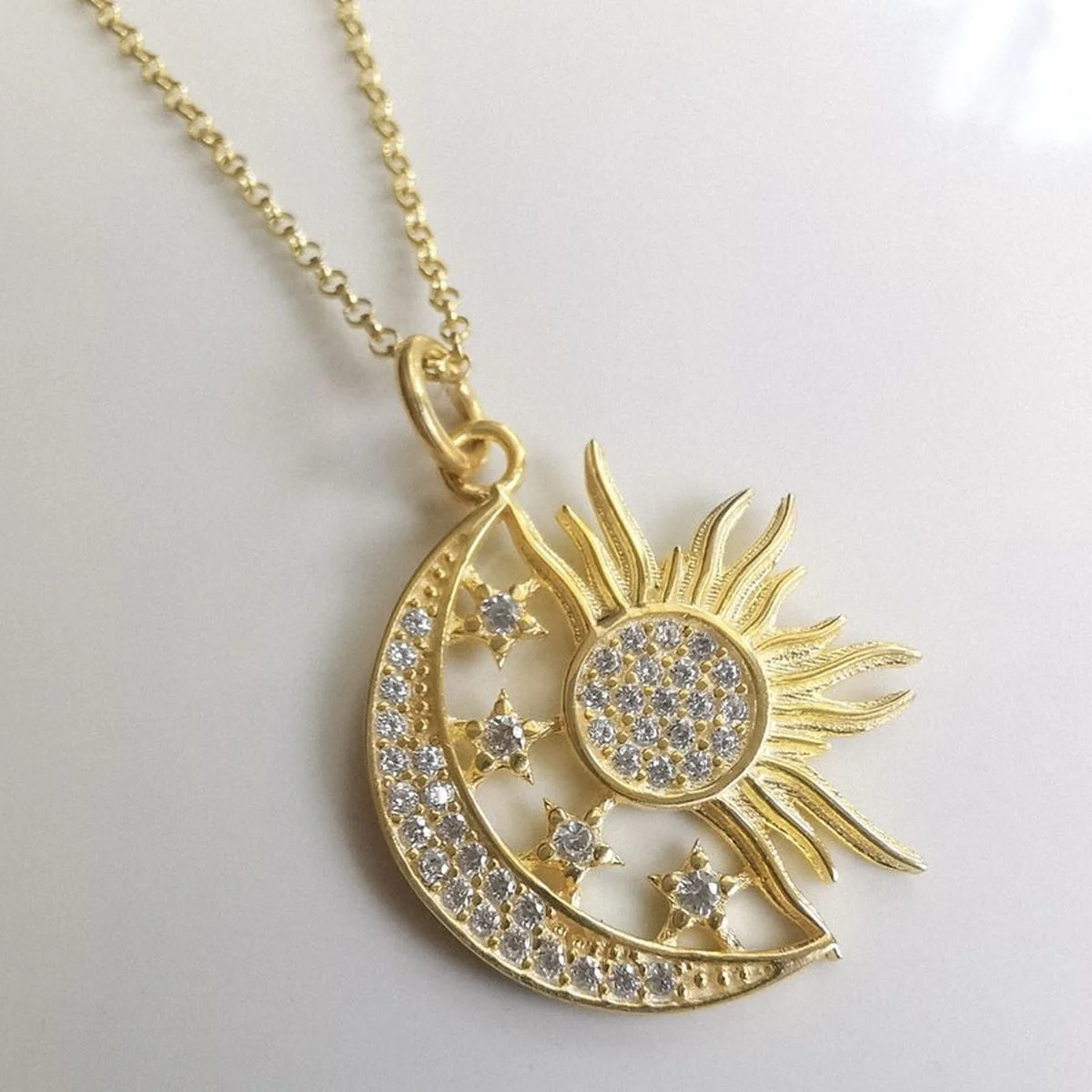 Sun and Moon Pendant Chain