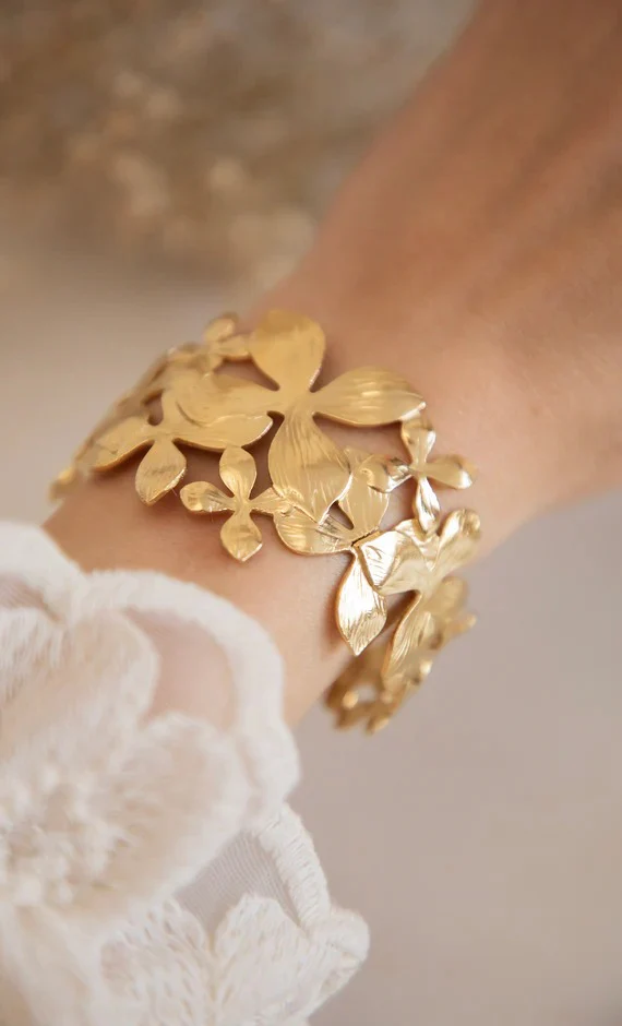 Cluttered Flowers Bracelet and Ring
