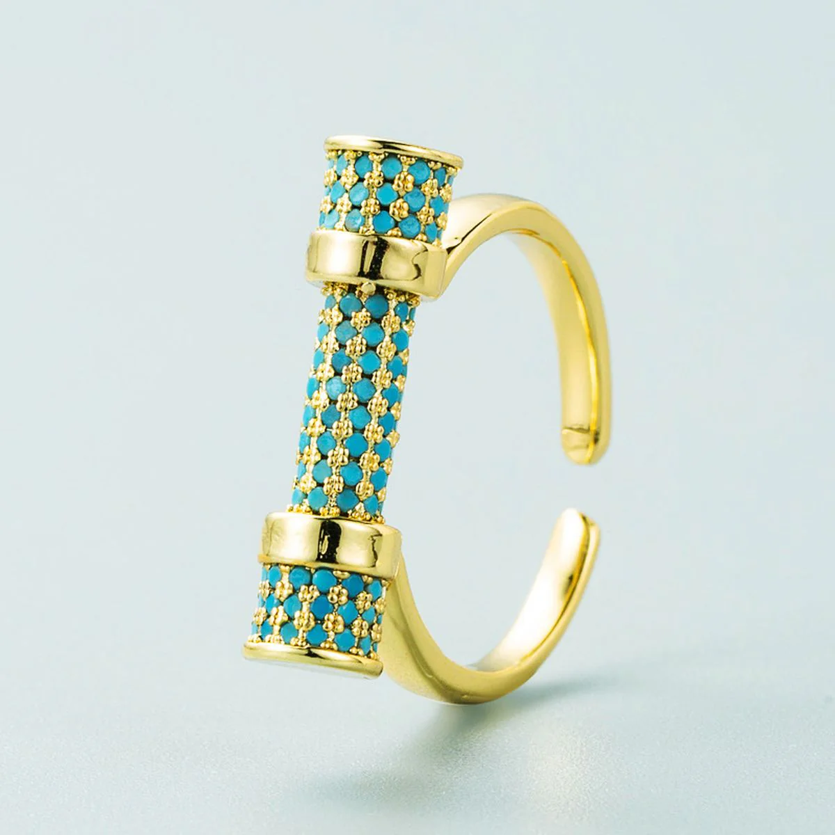 Studded Barbell Ring