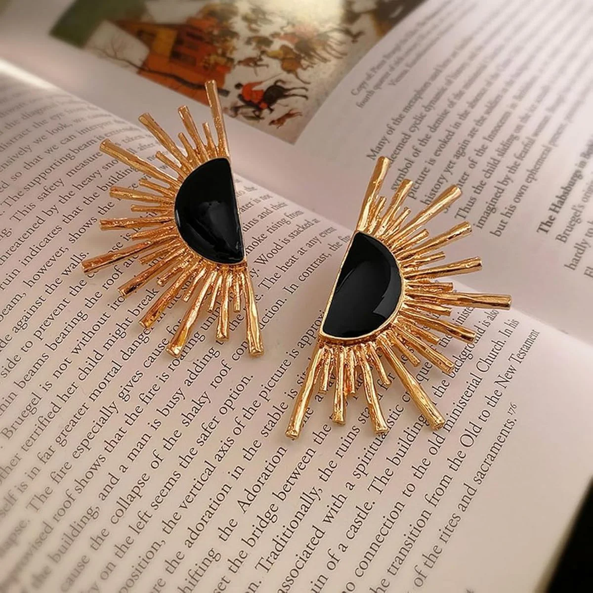 Black Sun Stud Earring