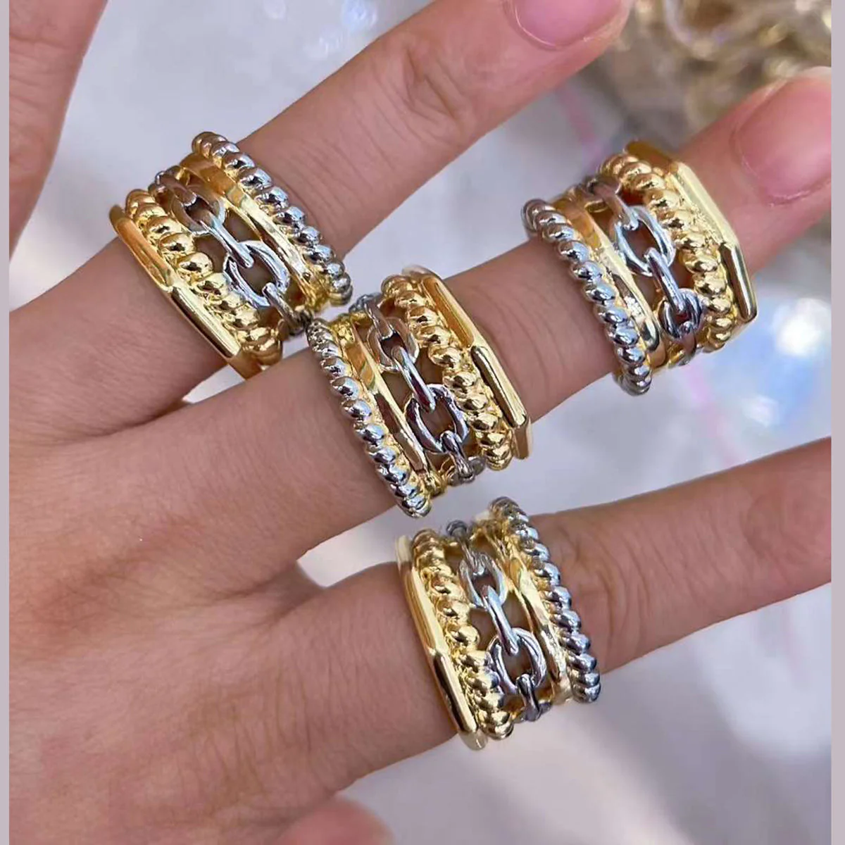 Multi Colour Linked Ring