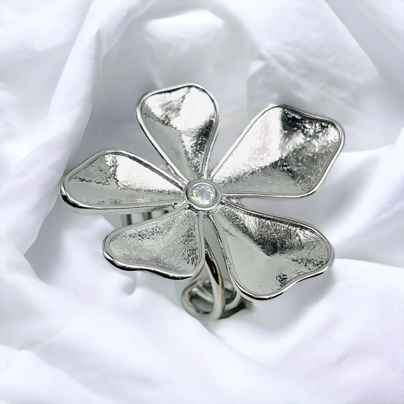 Silver Phool Ring