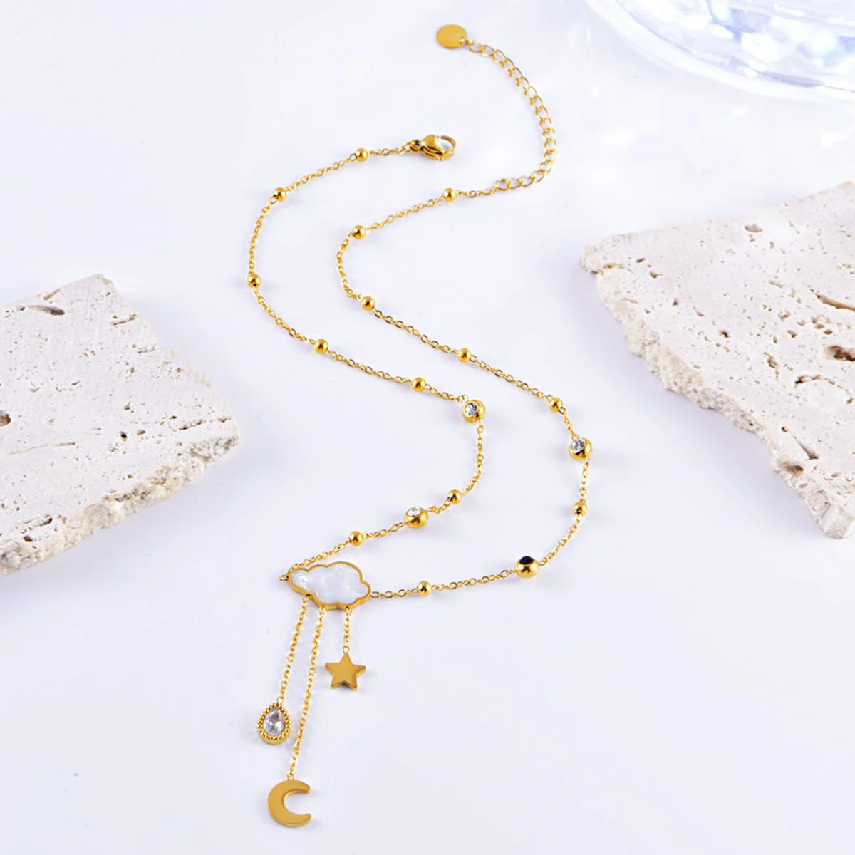 Cloud Moon Star Necklace