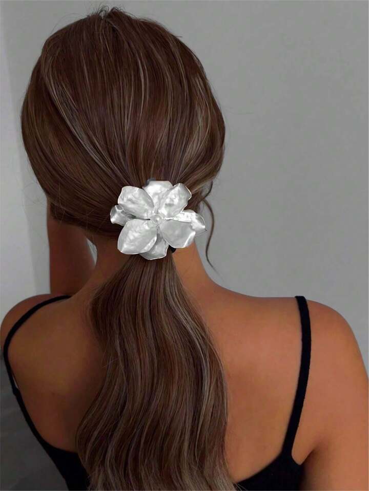 Flower Pearl Golden Hair Tie