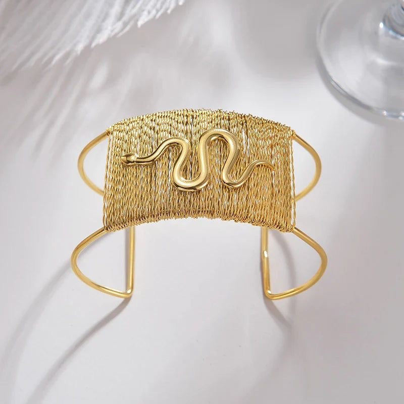 Snake Threaded Cuff Bracelet