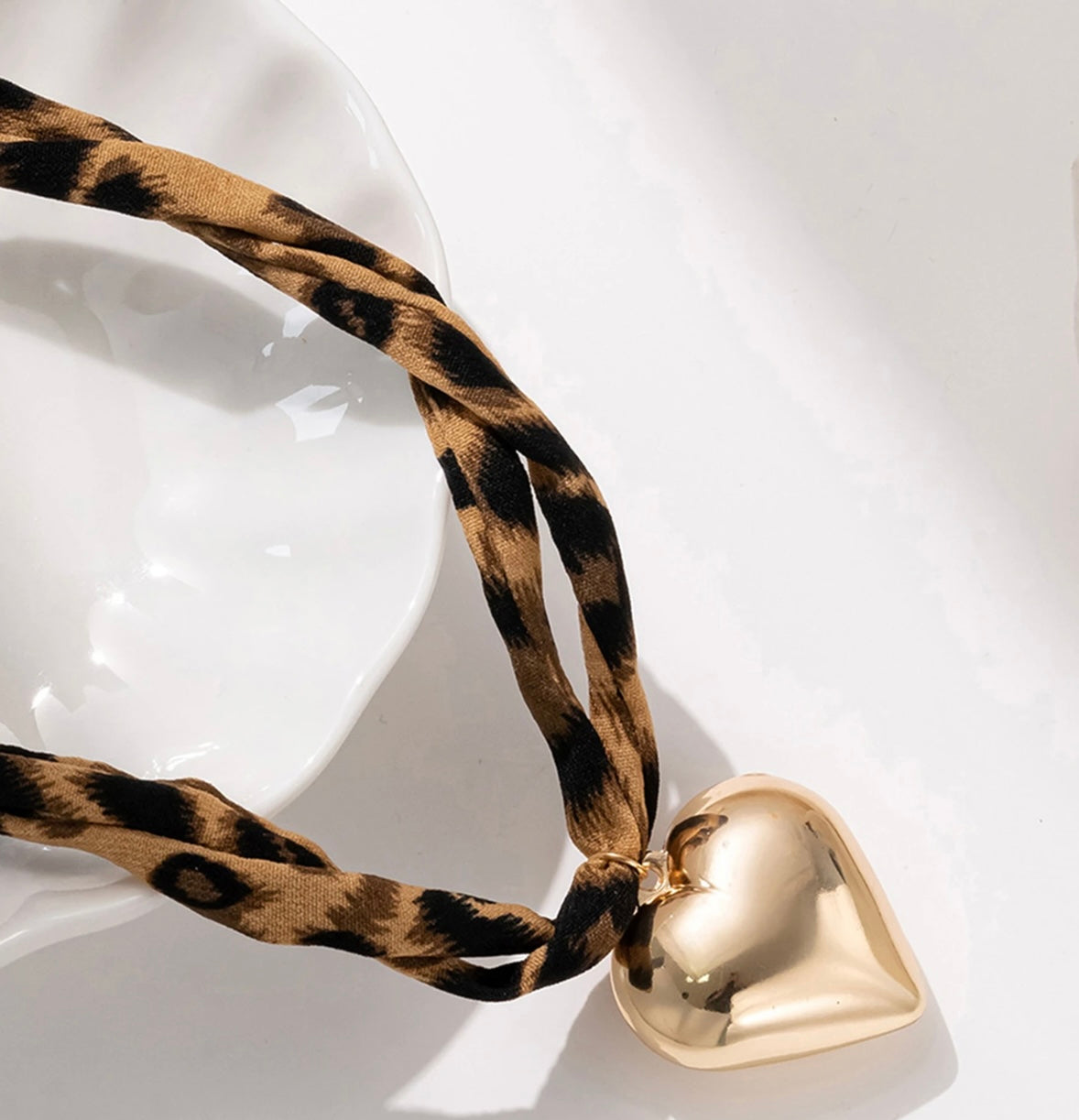 Animal Print Heart Necklace