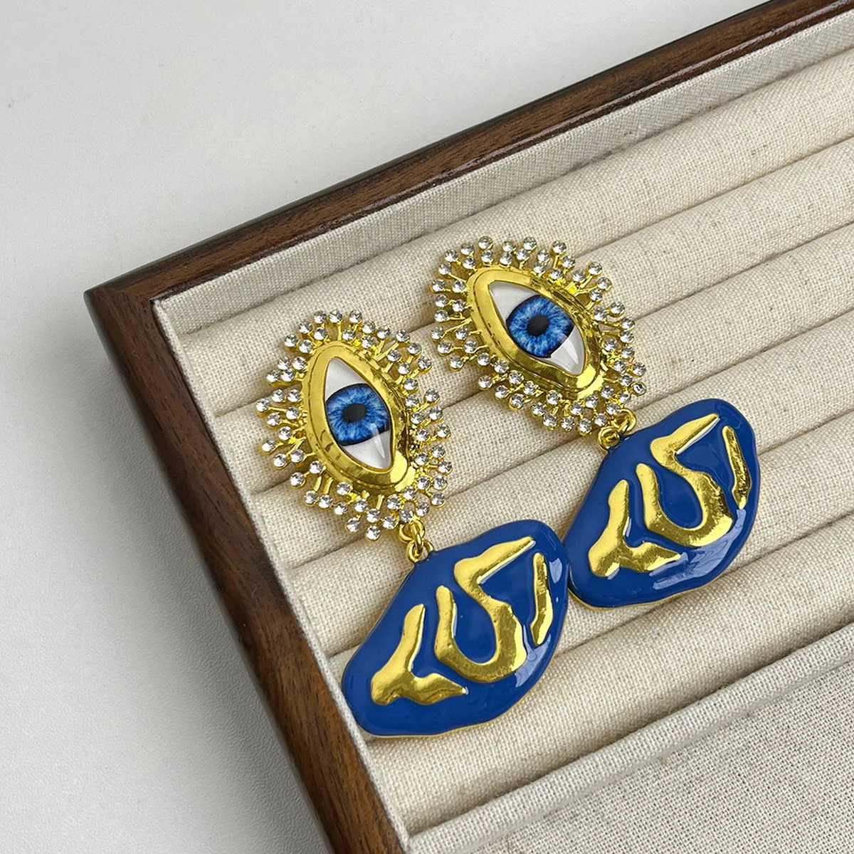 Blue Evil Eye Earrings