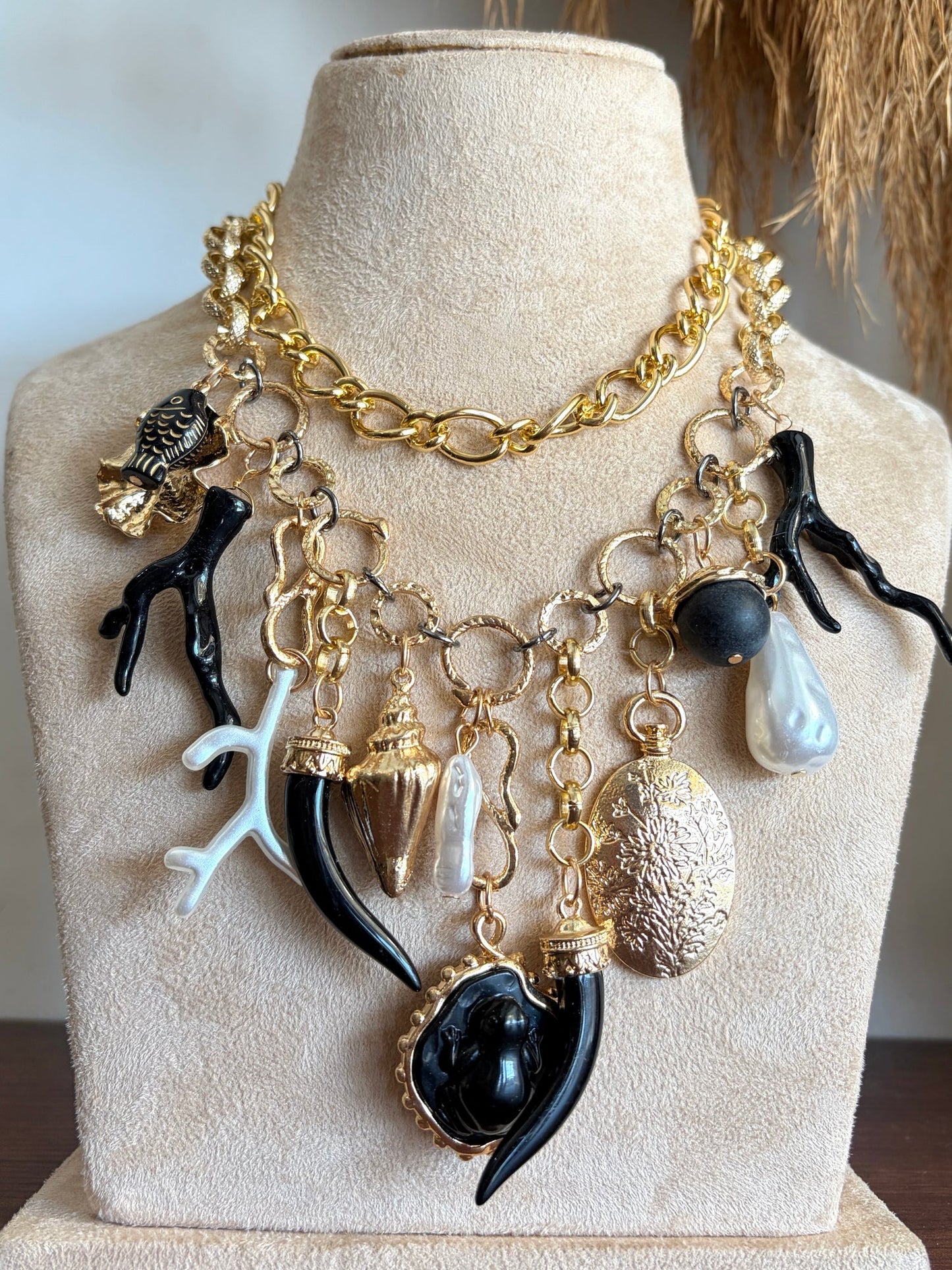 Jungle Double Layered Charm Necklace