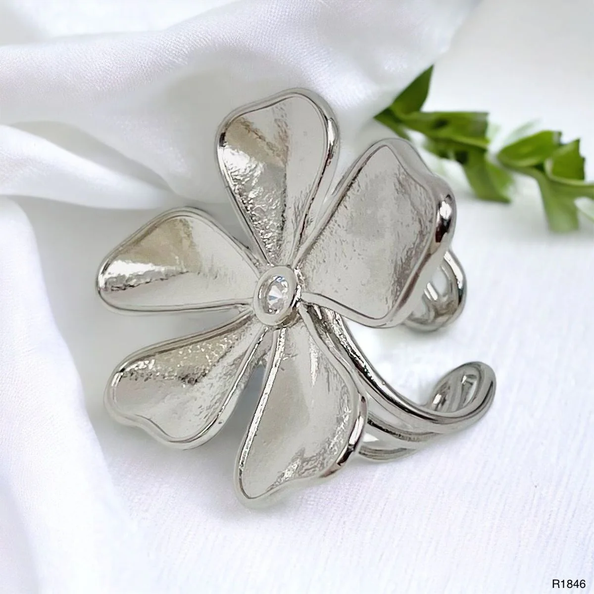 Silver Phool Ring