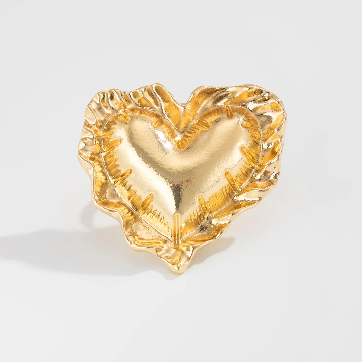 Cushioned Heart Golden Ring