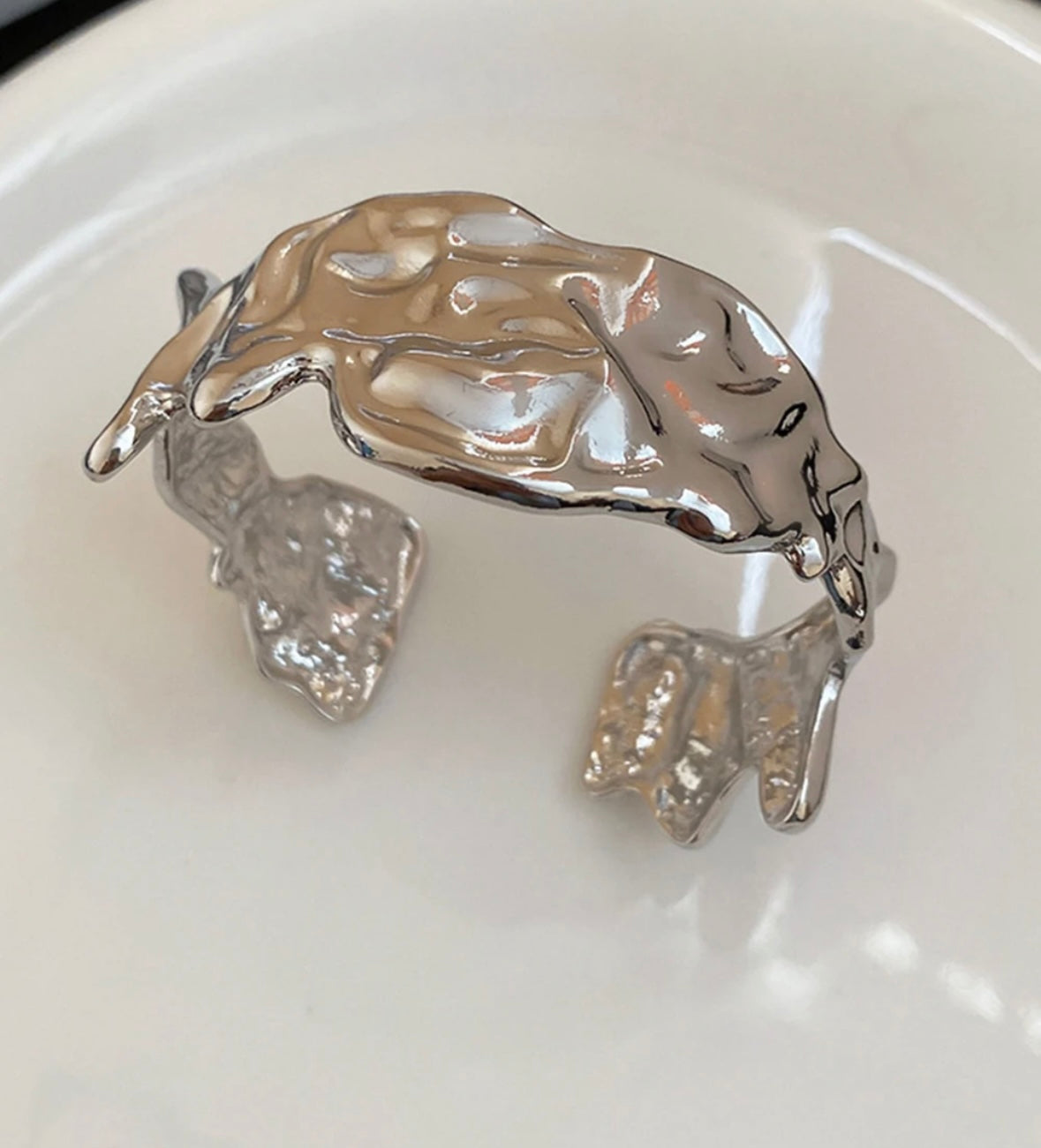 Dented Silver Bracelet Kada