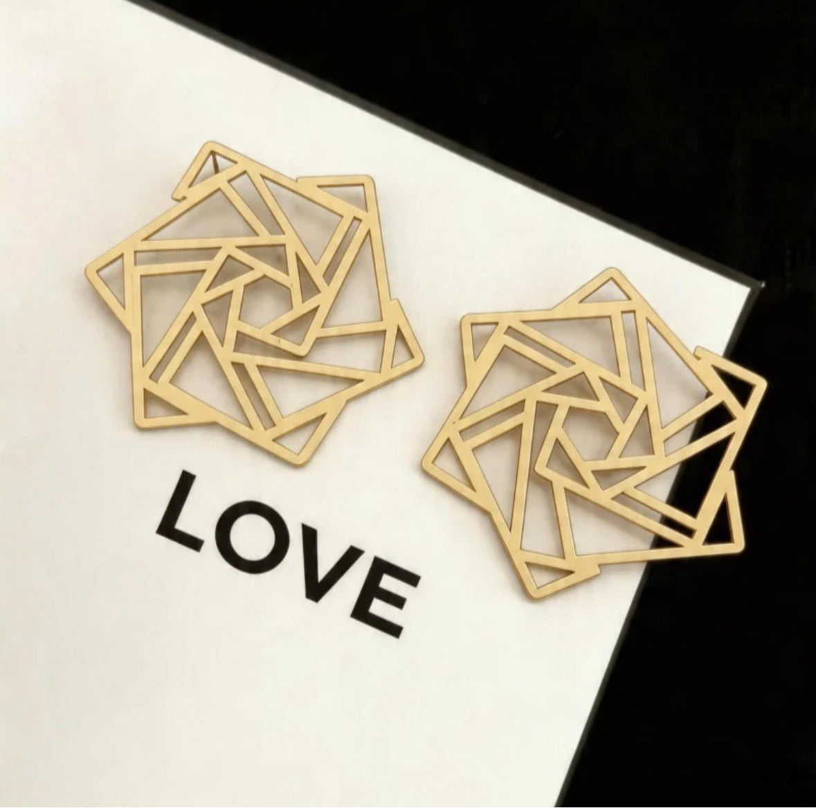 Abstract Hexagon Earrings