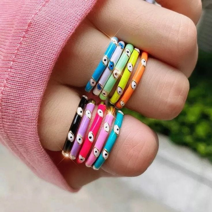 Evil Eye Enamel Ring