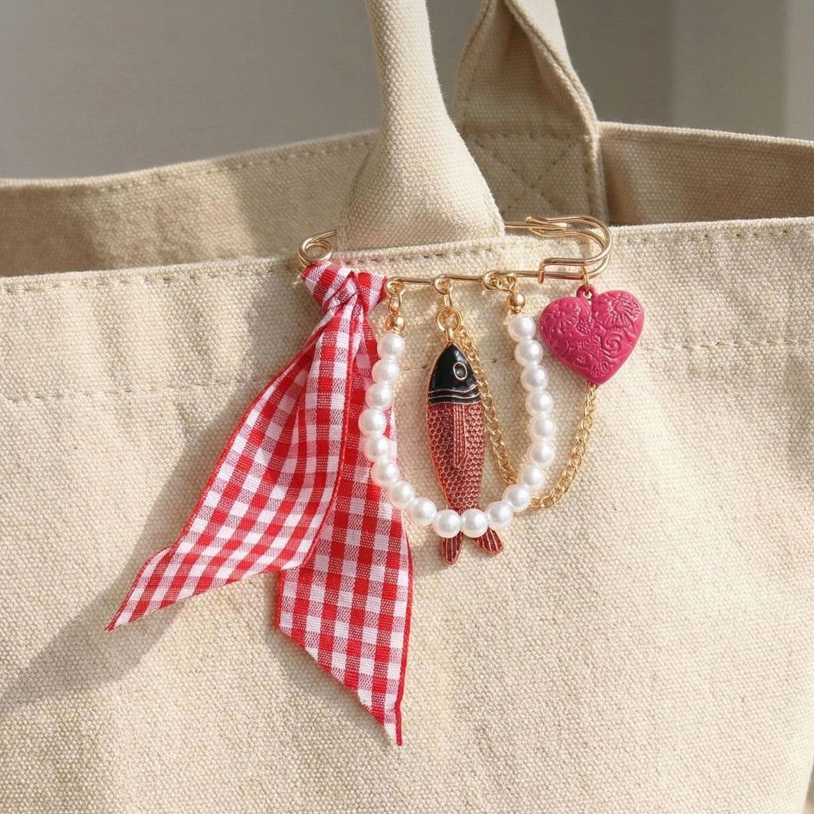 Pink Scarf Brooch Pin