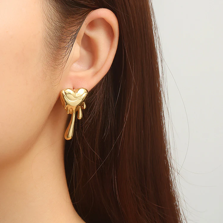 Heart Drip Studs