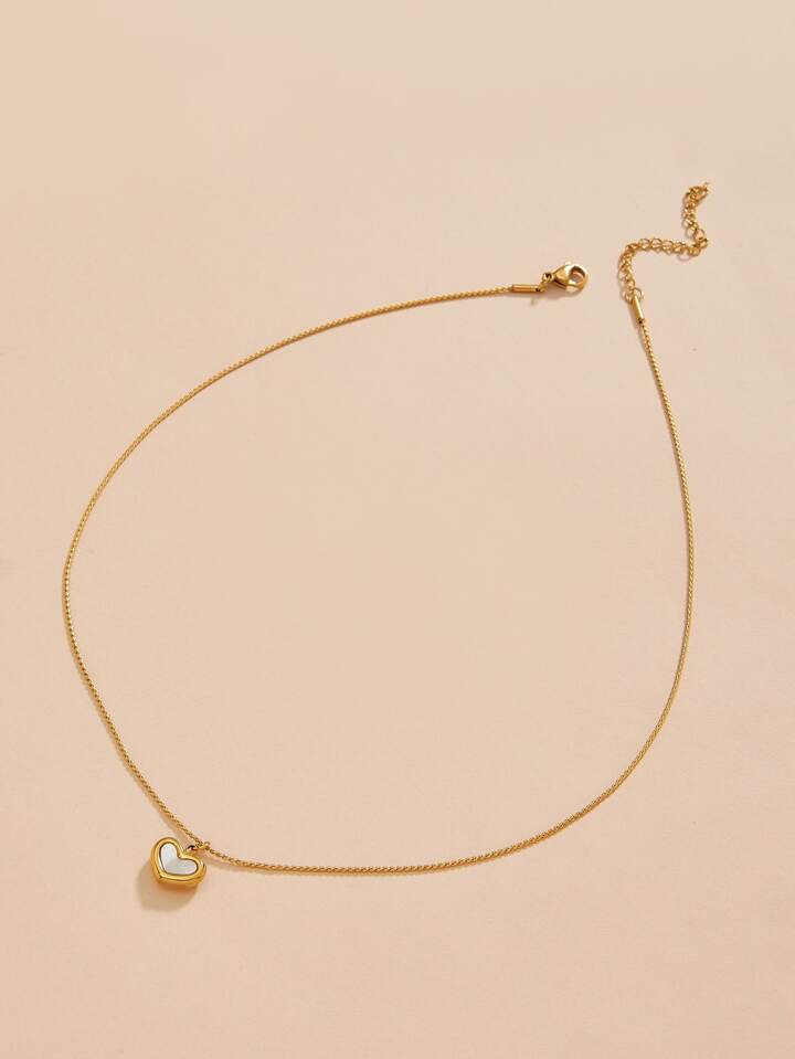 White Heart Necklace