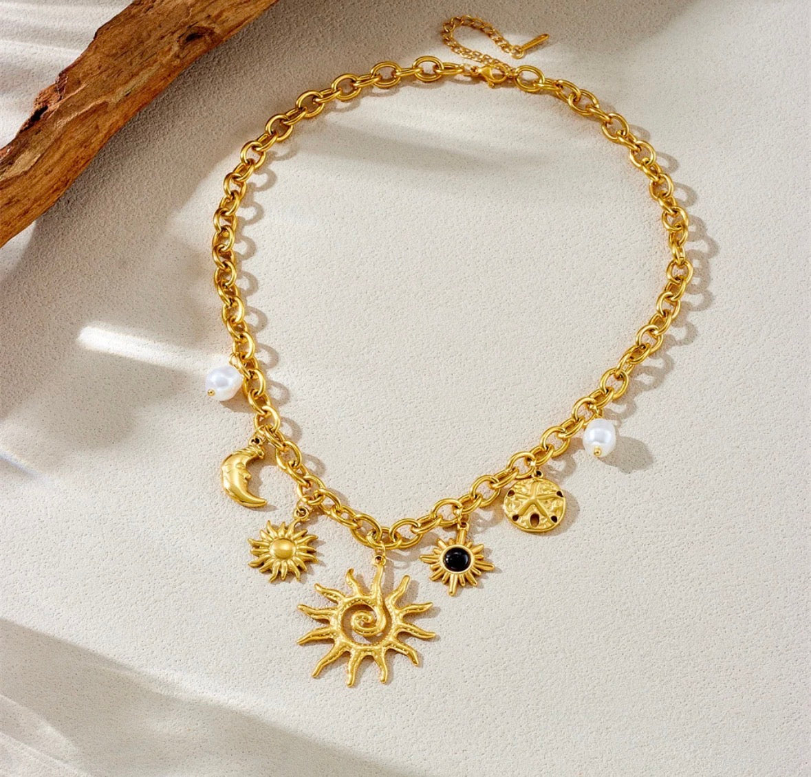 Sun Stroke Charm Necklace
