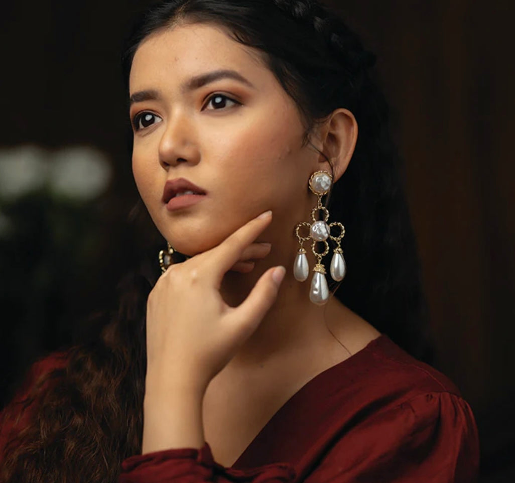 Pearl Chandelier Drop Earrings