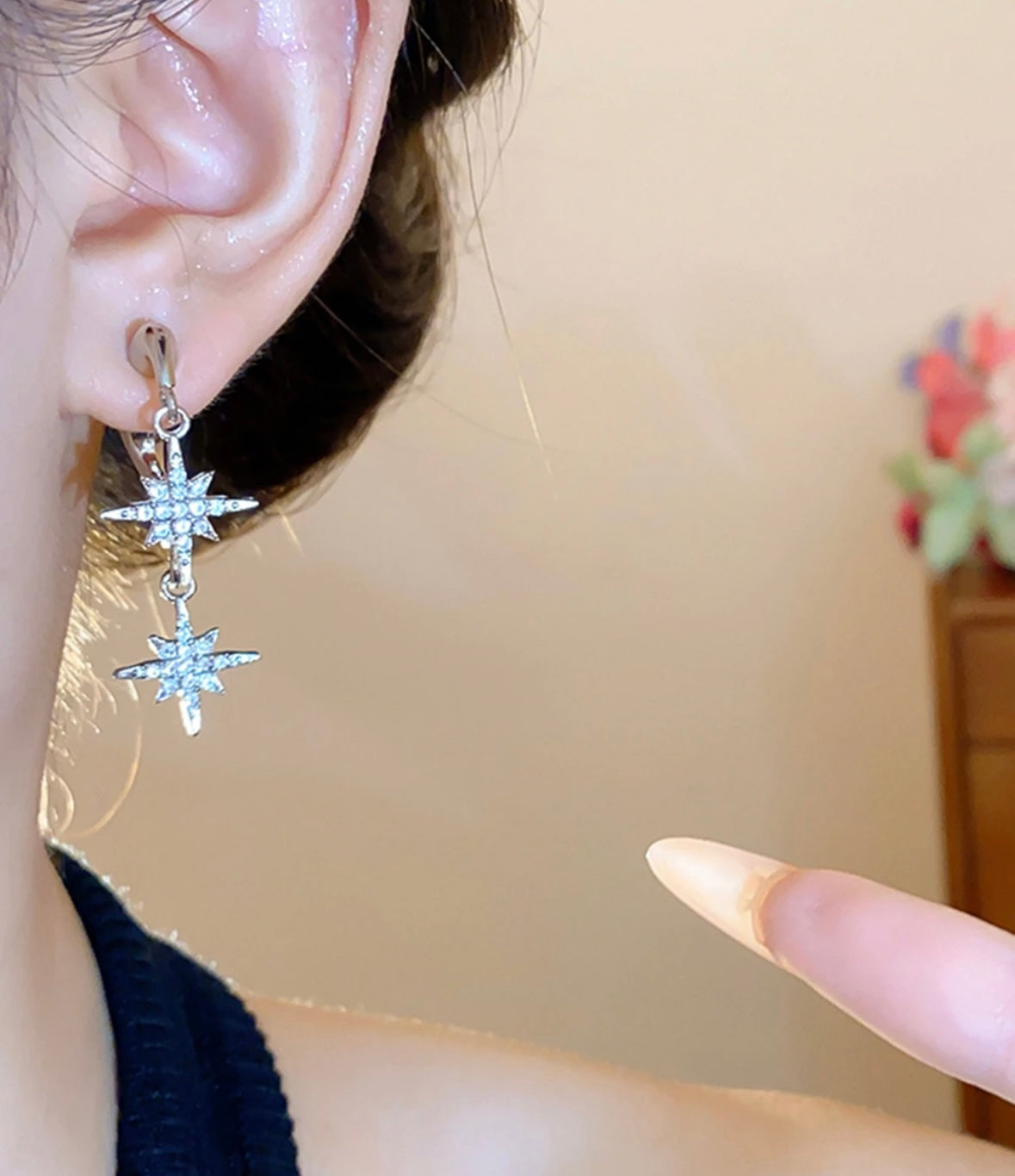 Star Front and Back Earrings
