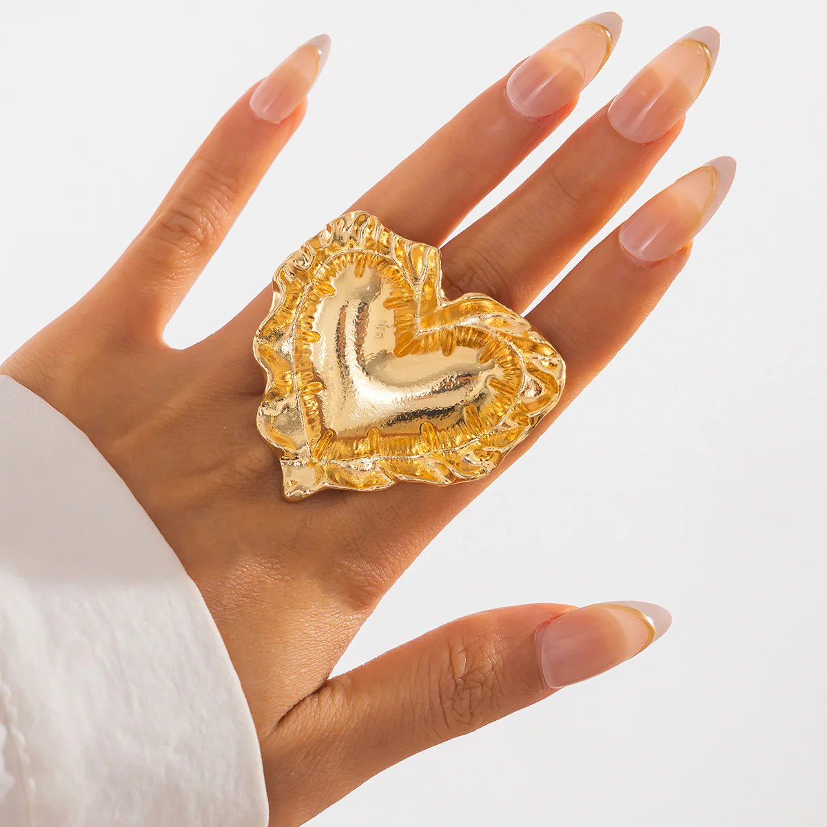 Cushioned Heart Golden Ring