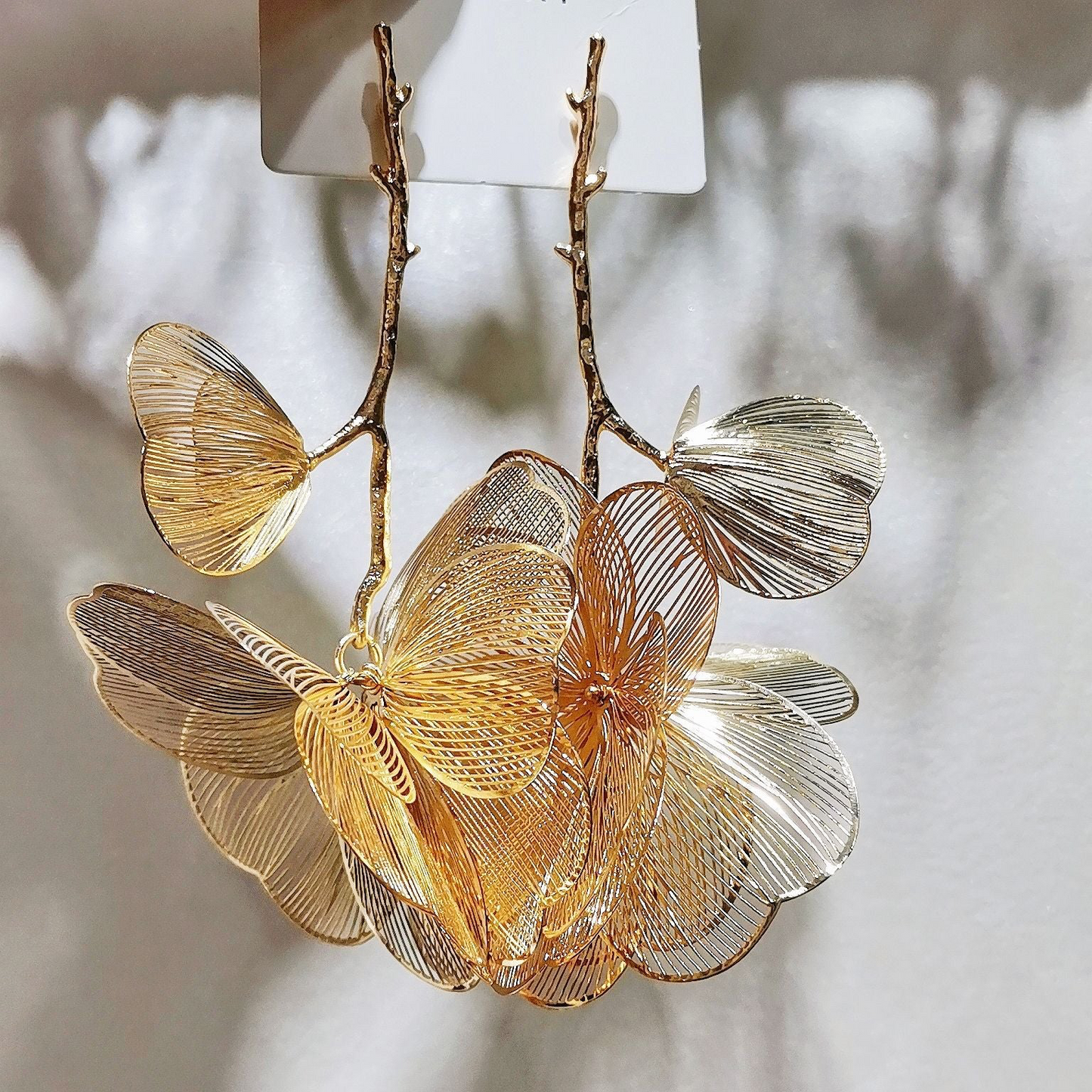 Filigree Drop Flower Earrings