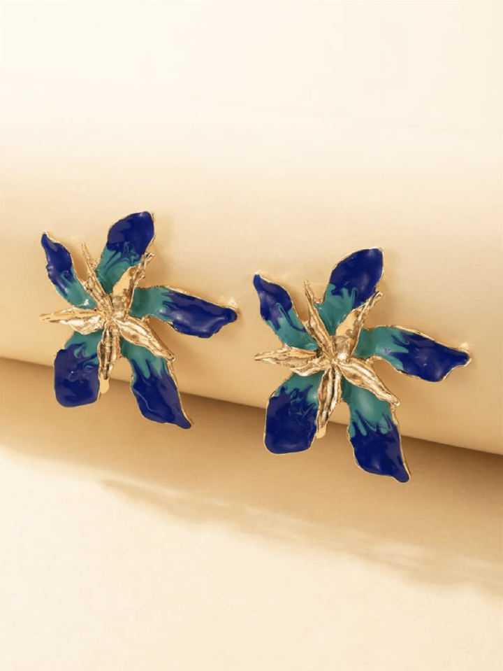 Blue Daisy Earrings