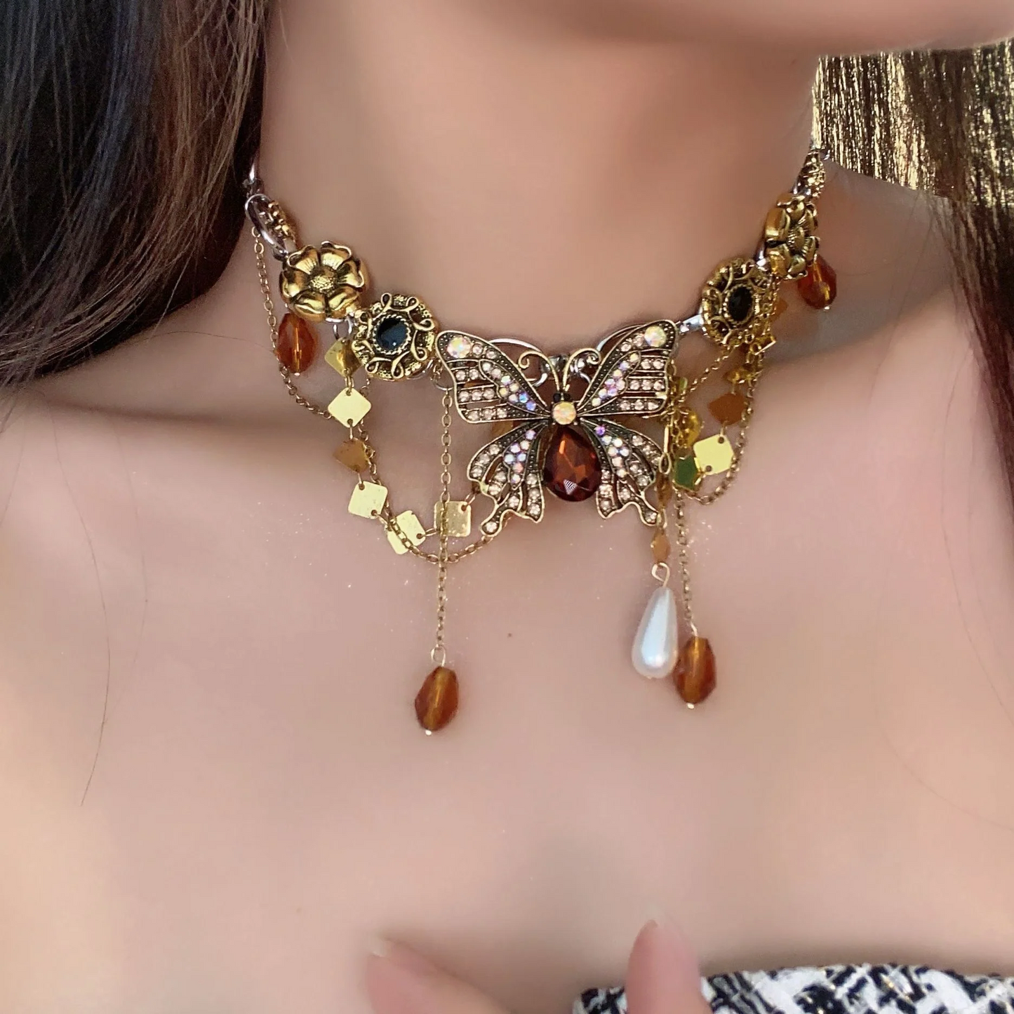 Butterfly Flower Necklace