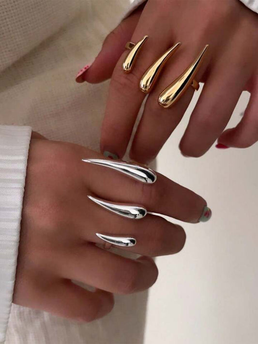 Pooky Golden Double Finger Ring