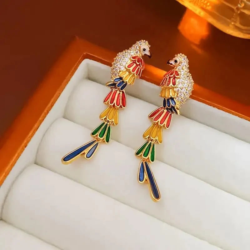 Colourful Parrot Earrings
