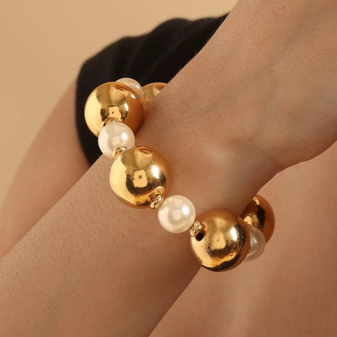 Golden Ball Pearl Bracelet