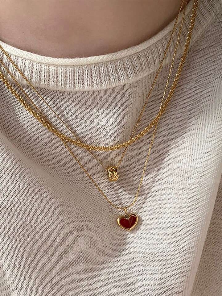 Red Heart Pendant Necklace