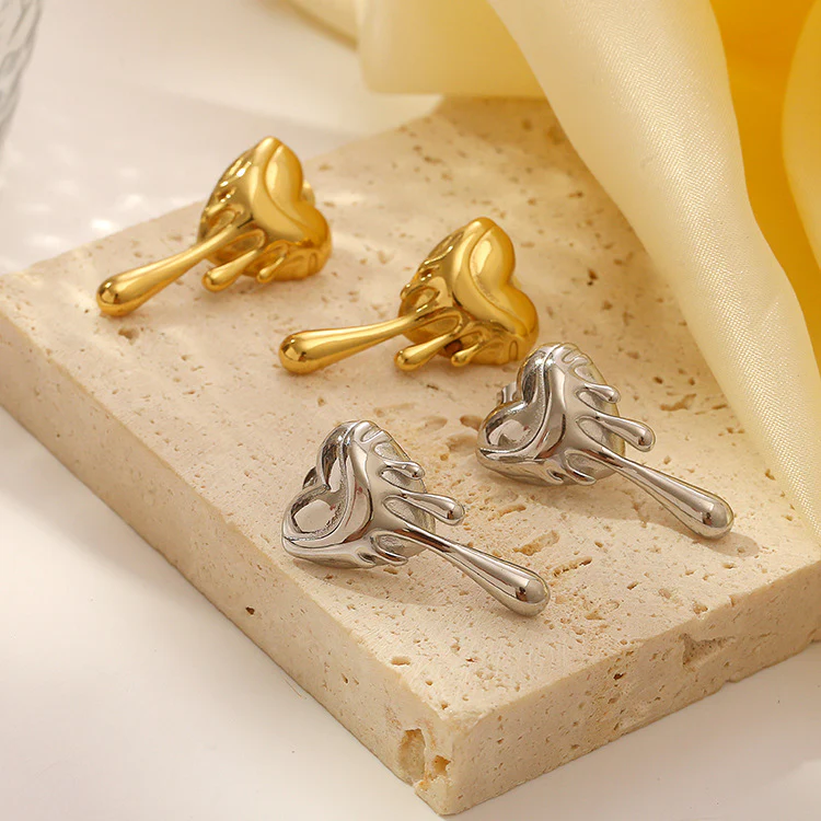 Heart Drip Studs