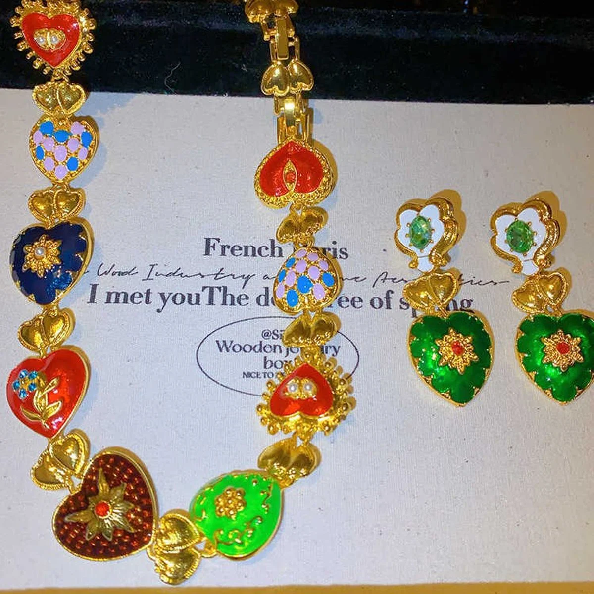 Rainbow Heart Enamel Set