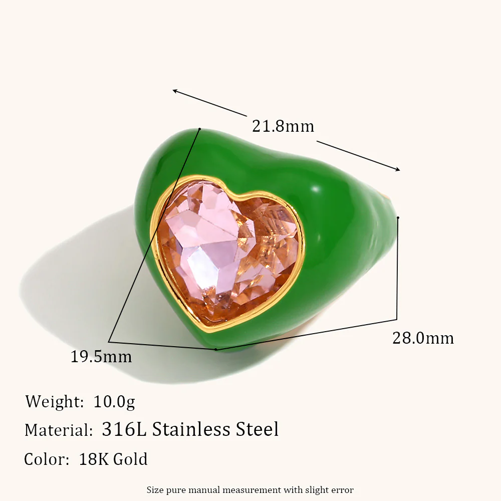 Heart Enamel Ring