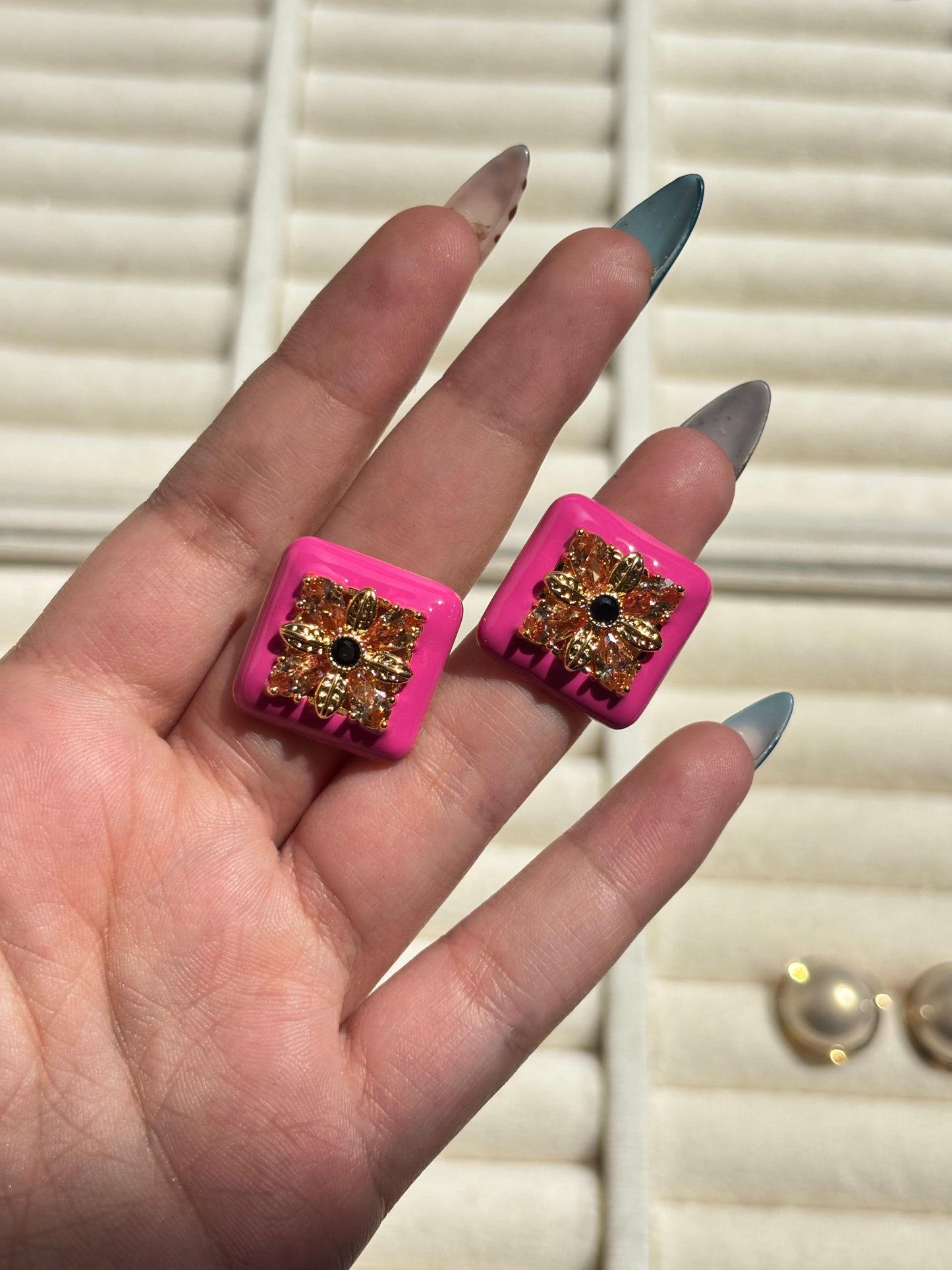 Pink Party Stud Earrings